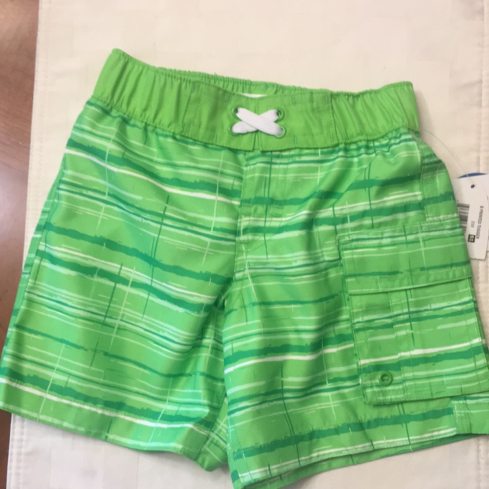 NWT-Infant Boys Wave Zone Green Swim Trunks